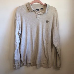 Oatmeal men’s L Izod collard shirt